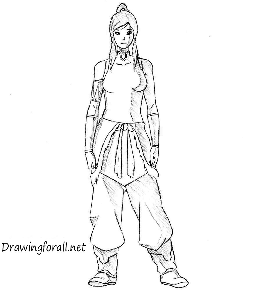 how to draw Korra from Avatar