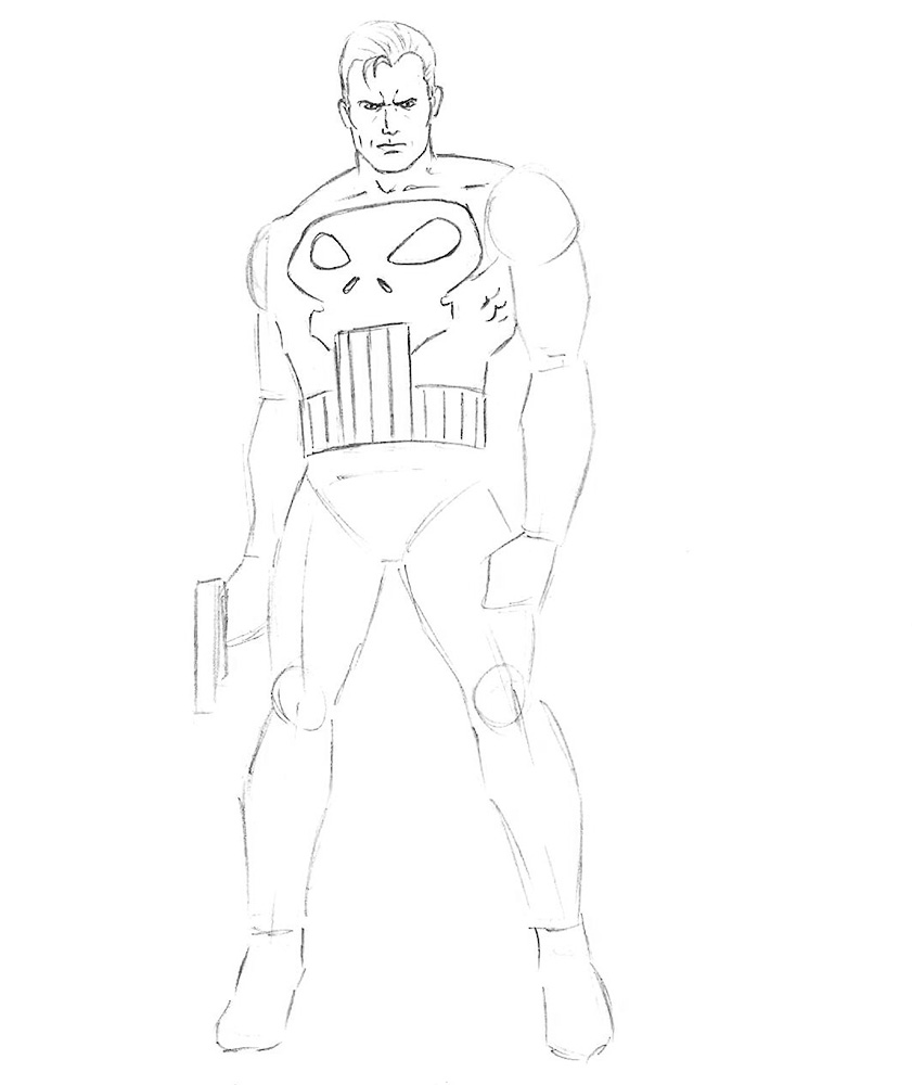 how to draw the Punisher