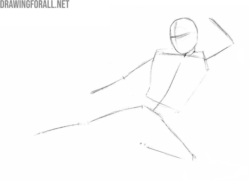 Mark the facial guidelines and torso