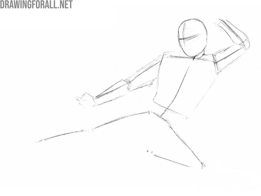 Sketch the arms using cylinders