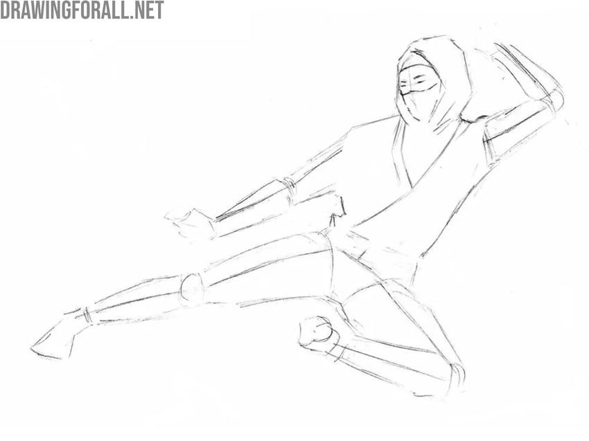 Illustrate the upper kimono section