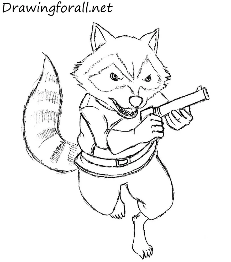 How to Draw Rocket Raccoon