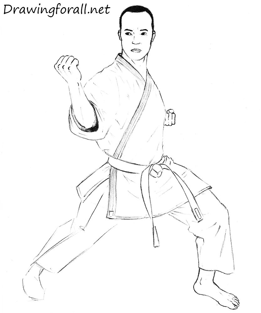 karate man drawing