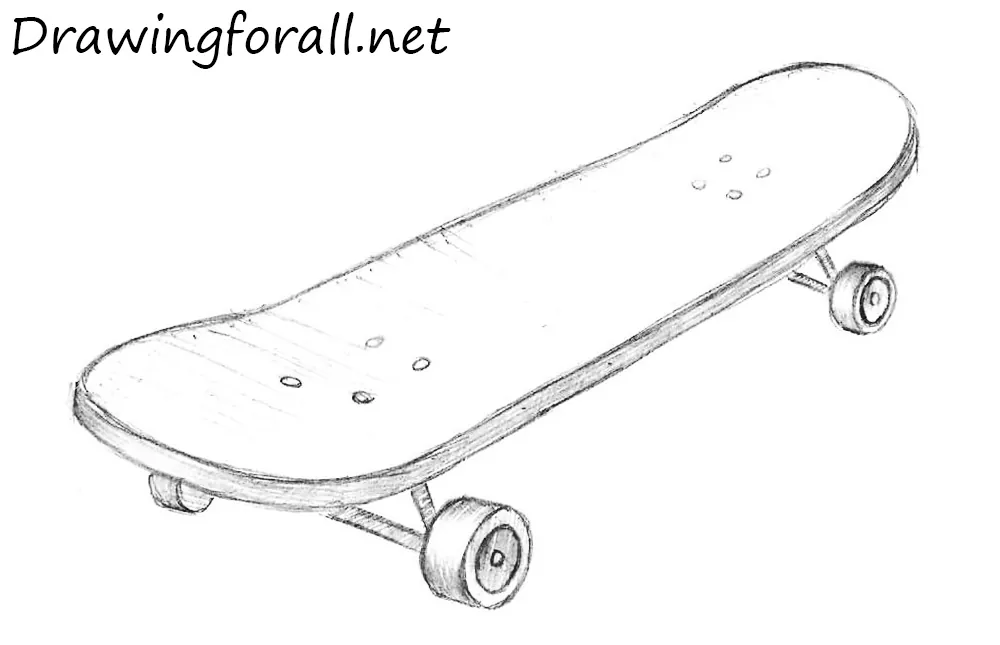 how to draw a skateboard