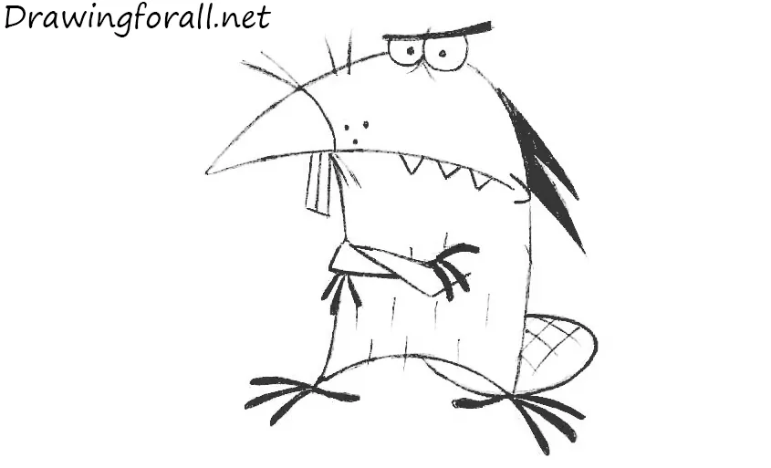 How to Draw Daggett from the Angry Beavers