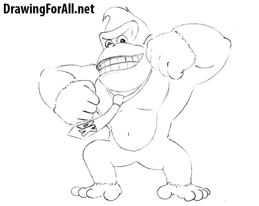 donkey kong drawing tutorial