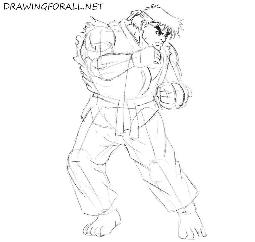 how to draw ryu from street fighter
