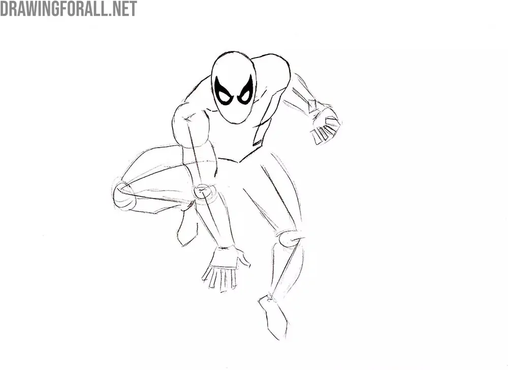 Detail the torso of the comic character