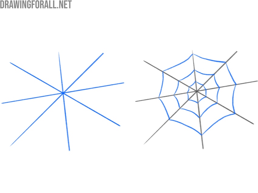 How to draw spider man web