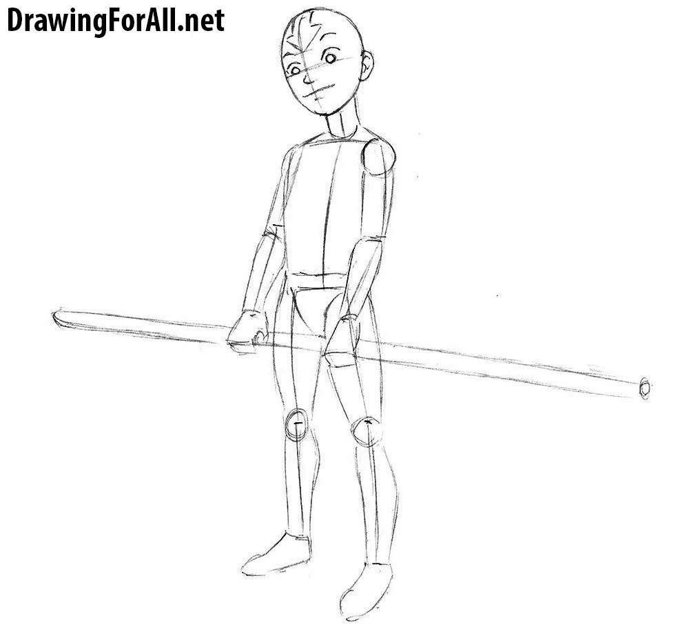 how to draw avatar aang