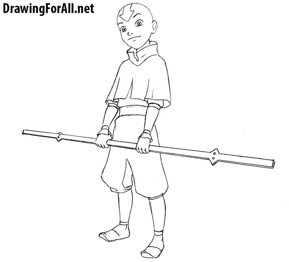 avatar aang drawing step by step