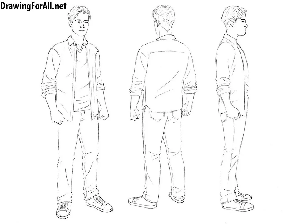 how to draw a man from any angle