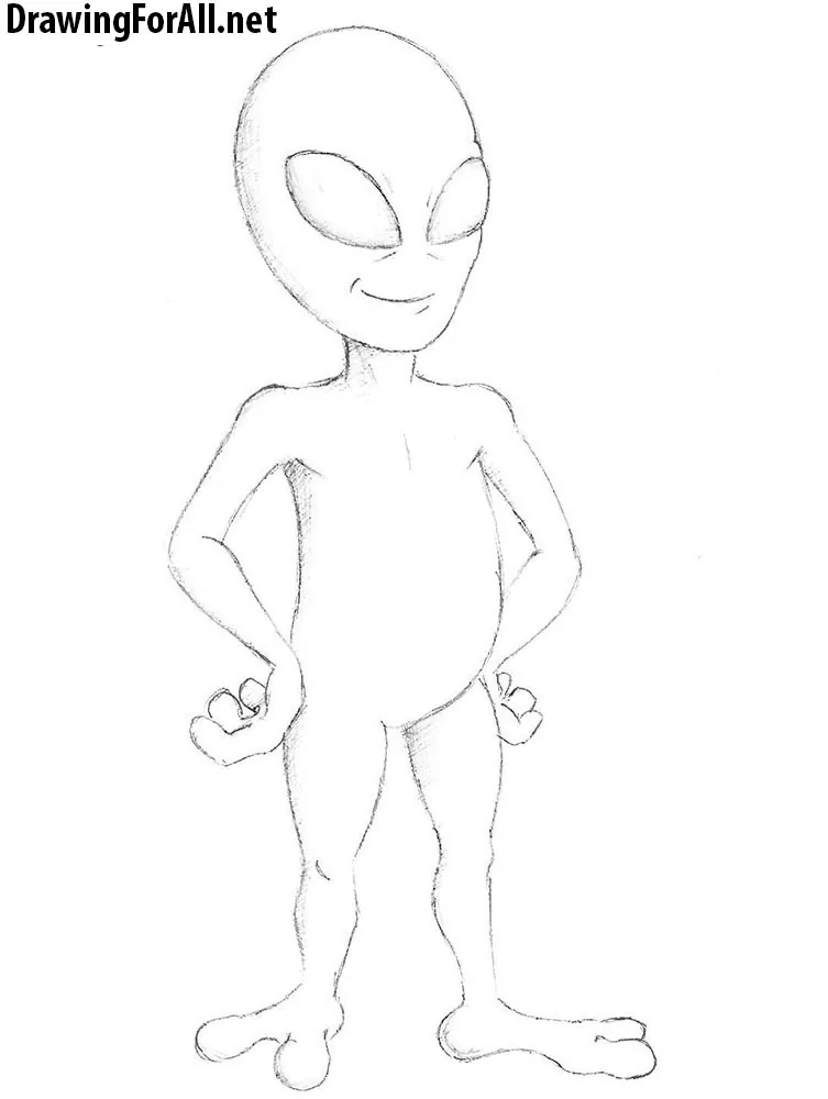 how to draw an alien