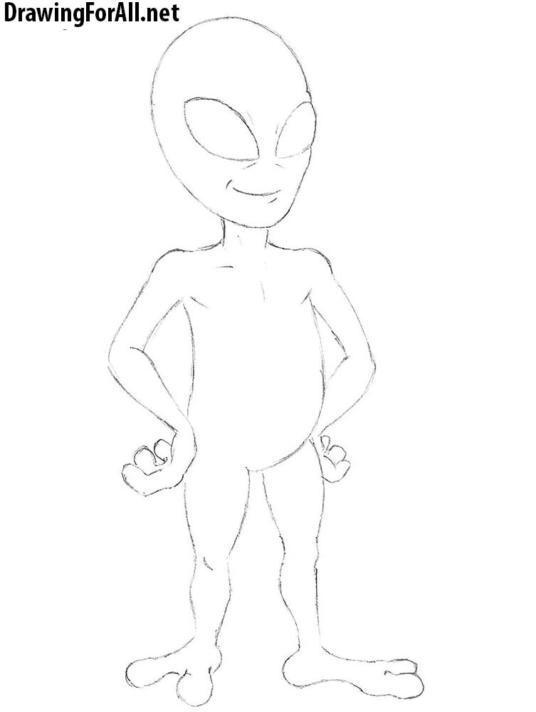how to draw an alien