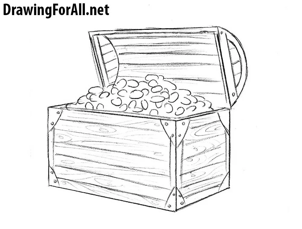 how to draw a treasure chest