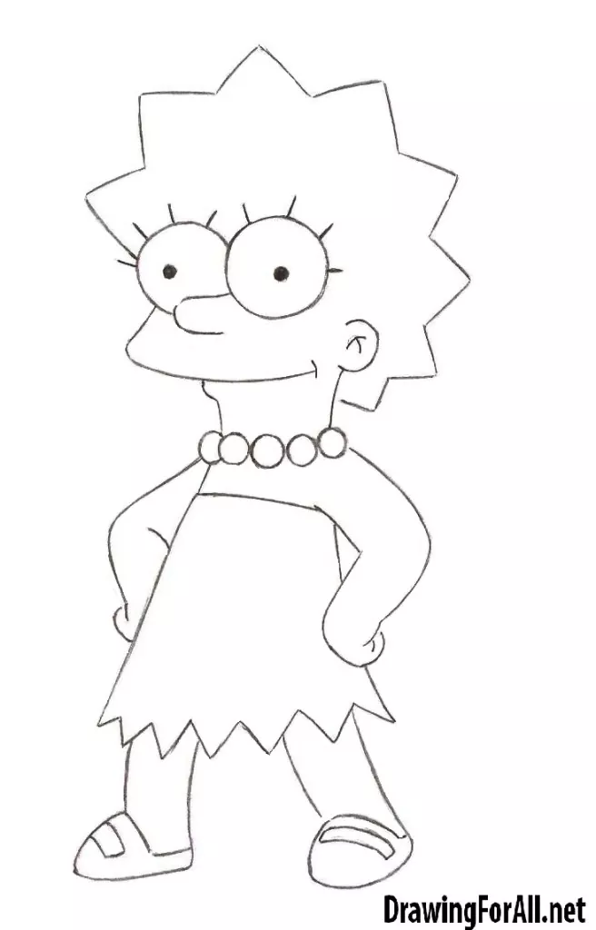 How to draw Lisa Simpson