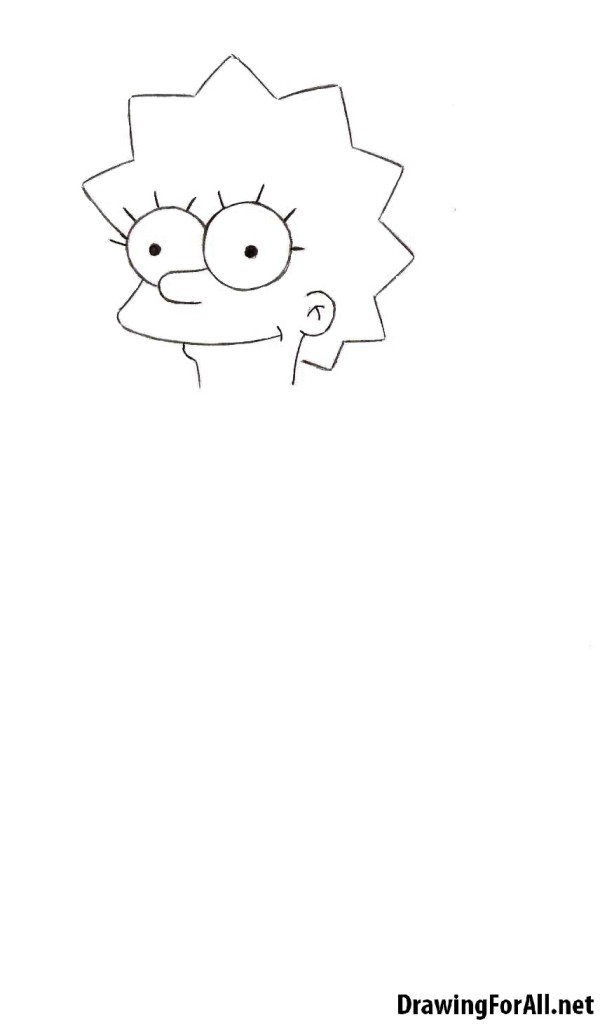 how to draw lisa simpson by pencil