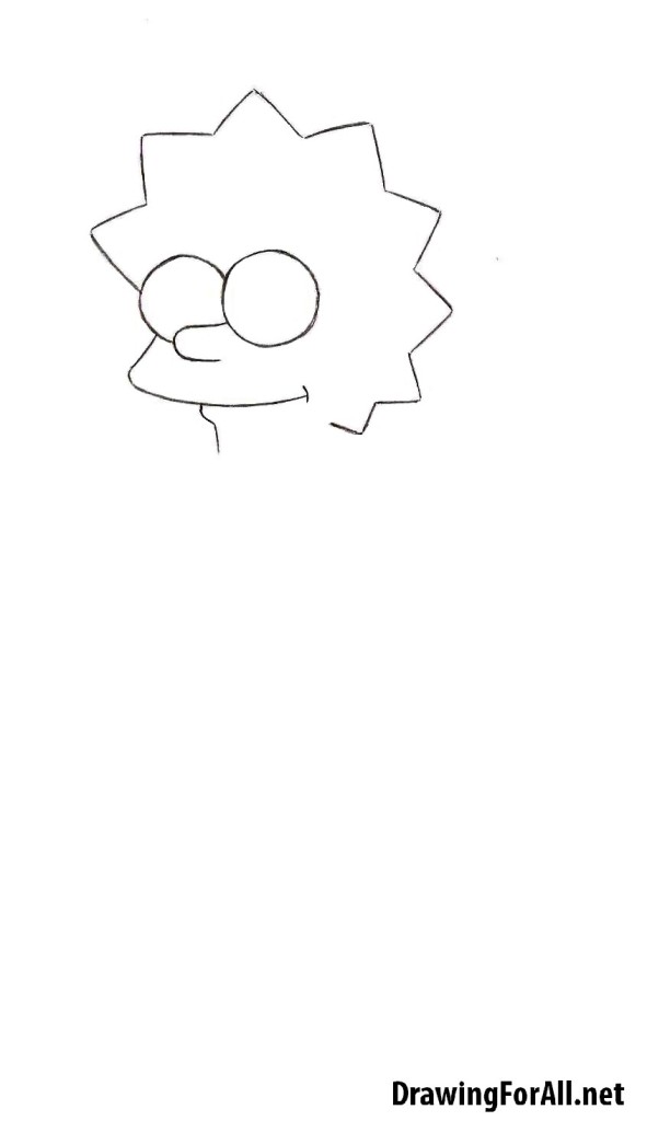 how to draw lisa simpson easy