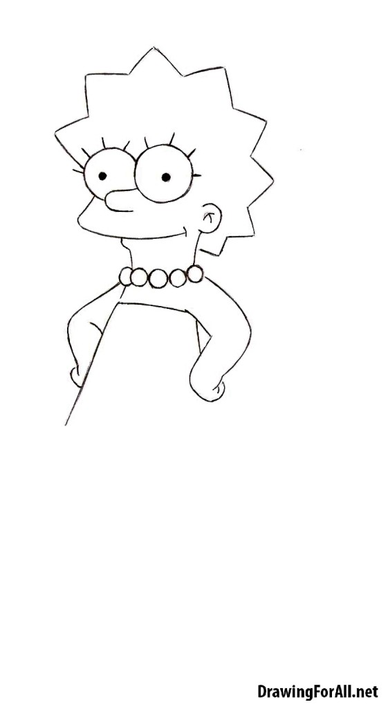 how to draw lisa simpson step by step by pencil