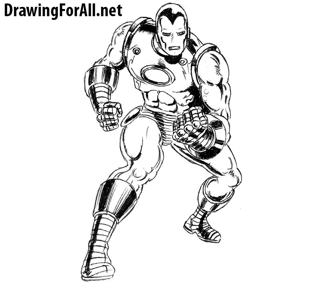 How to Draw Iron Man's Helmet (Iron Man) Step by Step |  DrawingTutorials101.com