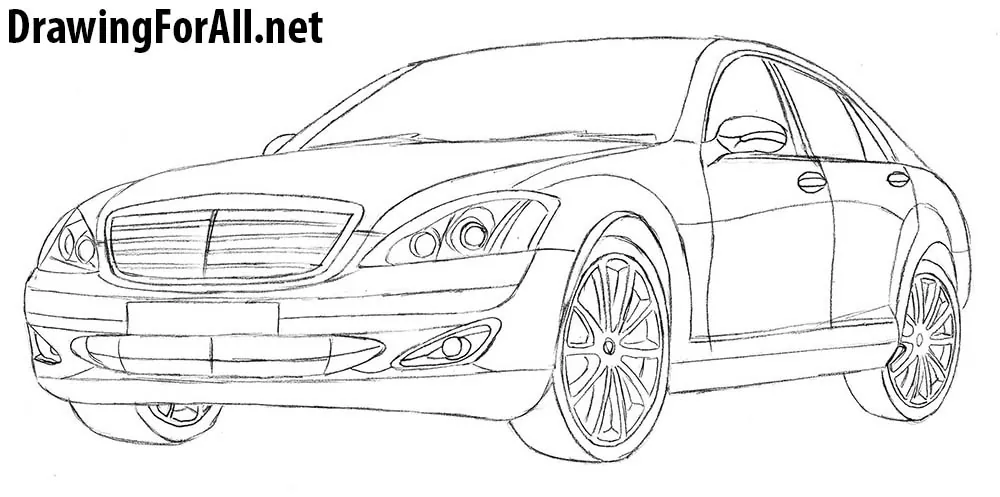how to draw mercedes s-class