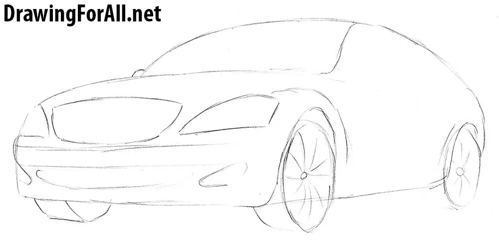 how to draw mercedes benz