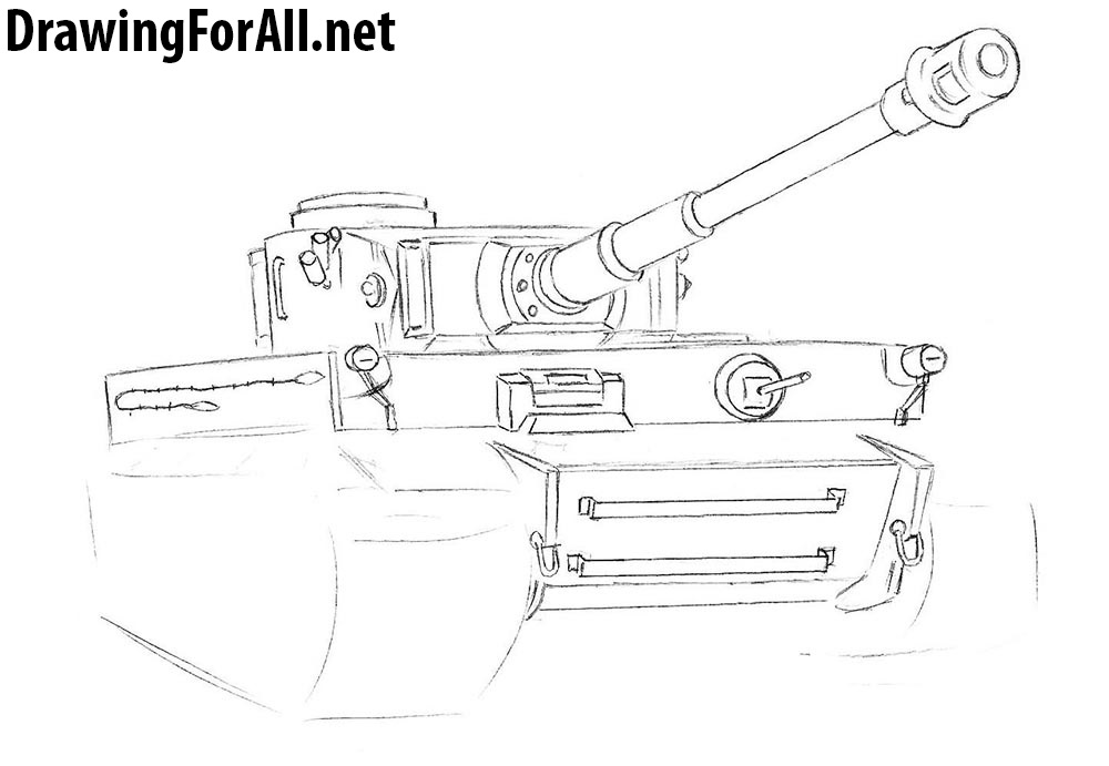 drawing lesson on how to draw a tank tiger