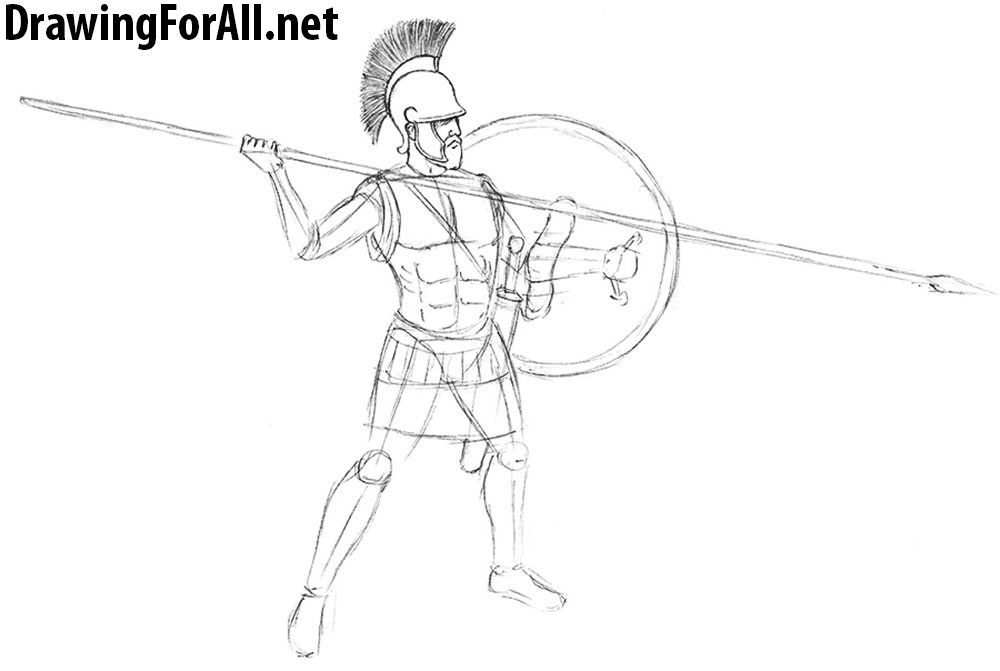 how to draw an antique warrior