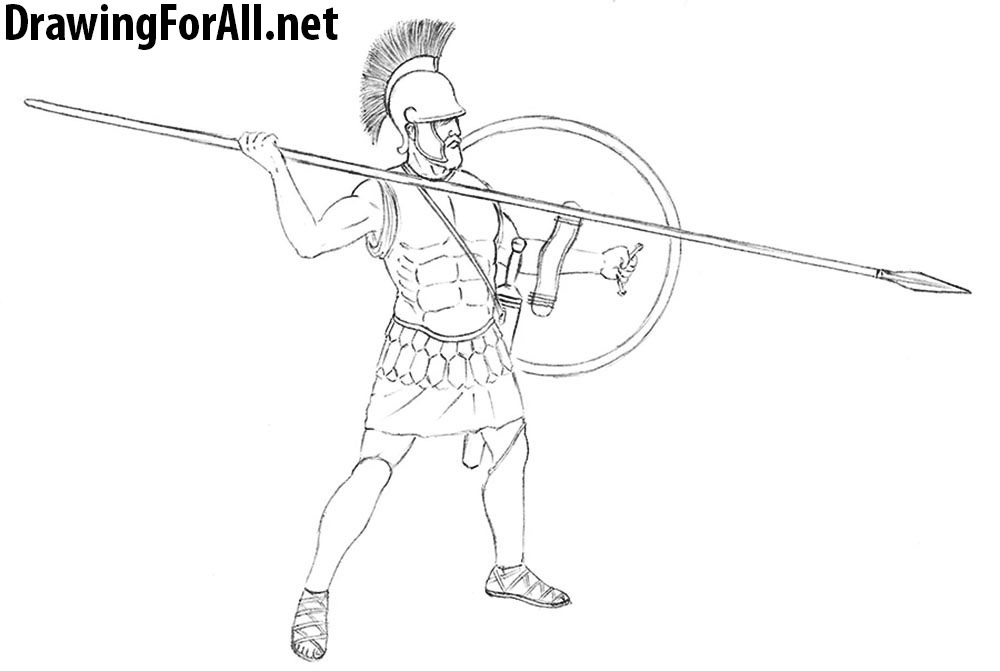 how to draw a hoplite