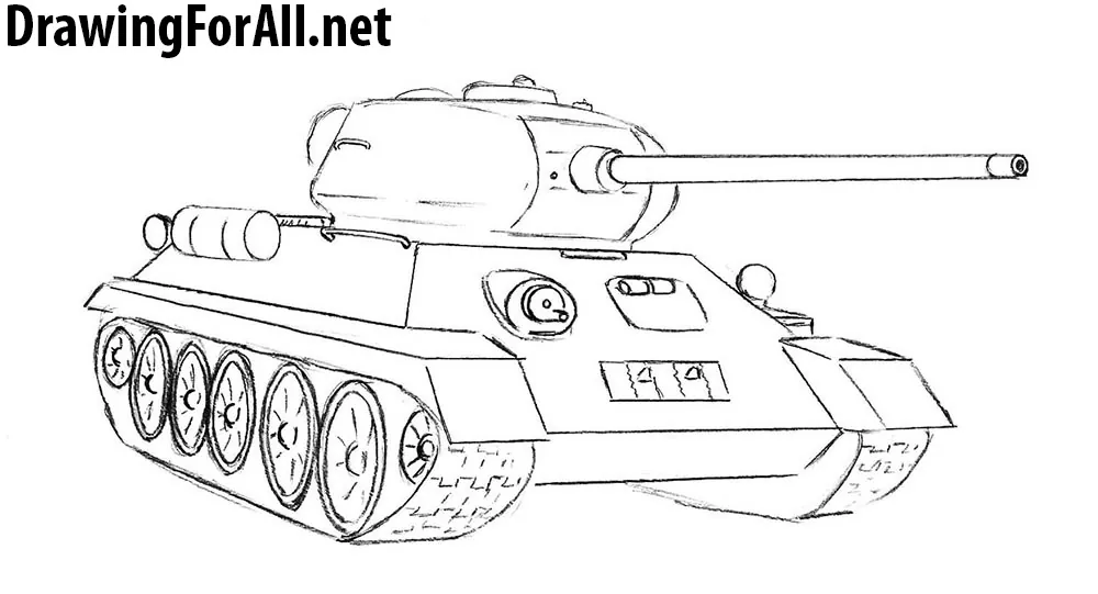 tank t-34 drawing