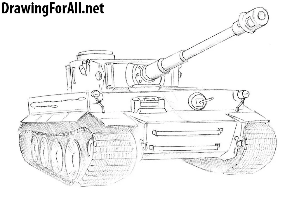 how to draw a tiger tank