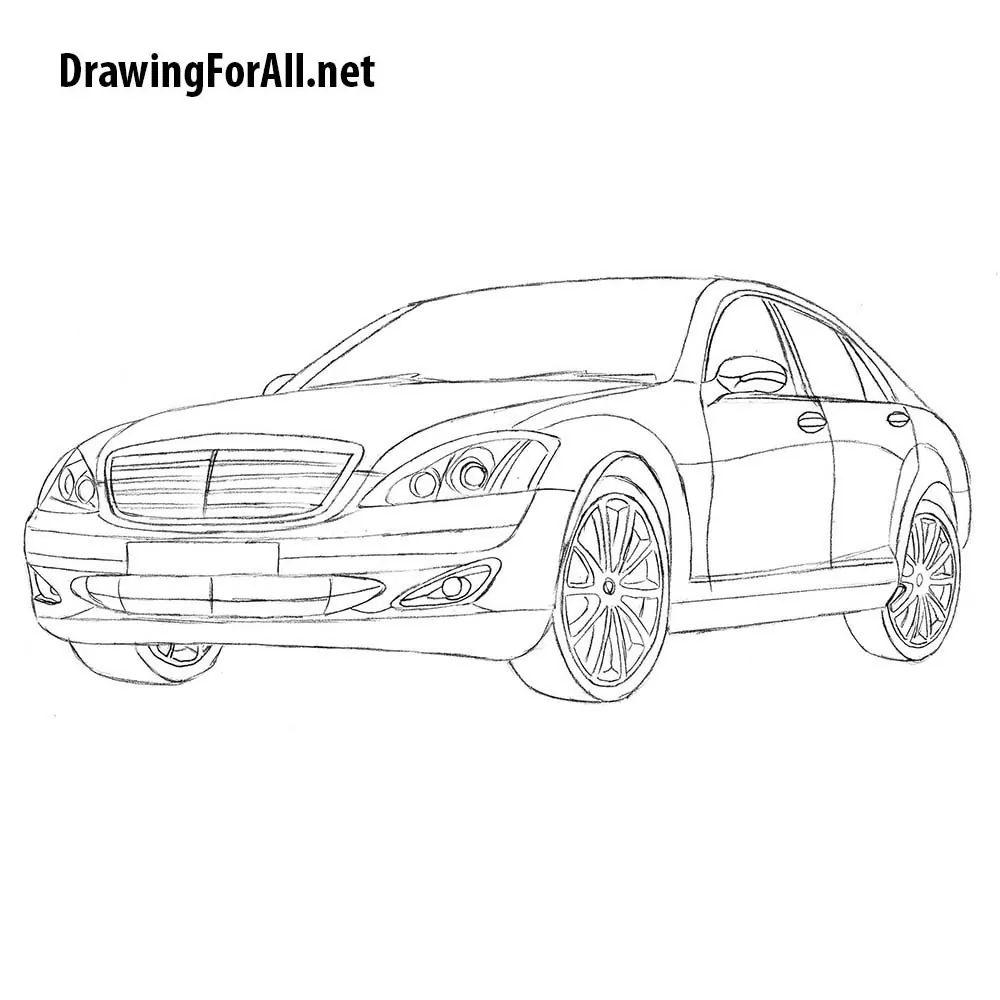 How to Draw a Mercedes S-Class W221