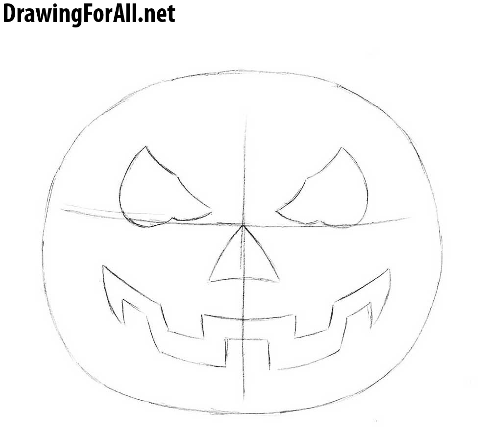 how to draw a halloween pumpkin face