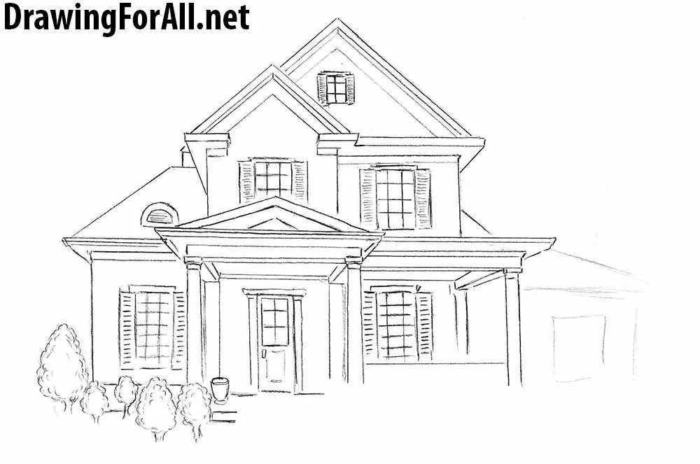 Drawing a House 1 | ClipArt ETC-saigonsouth.com.vn