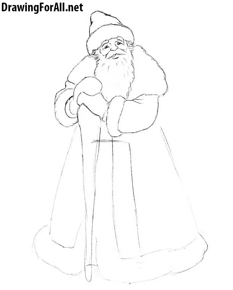 how to draw russian ded moroz