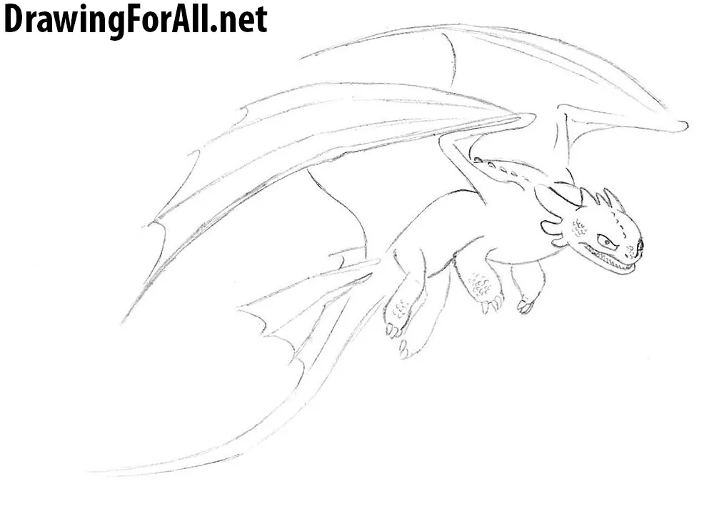 how to draw toothless from how to train your dragon