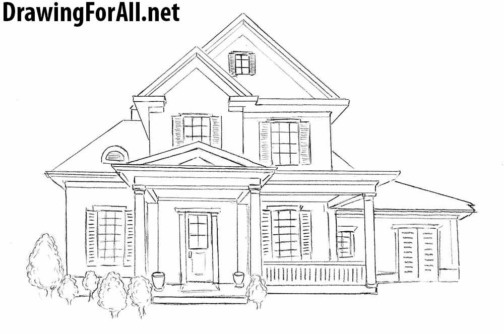 how to draw a house for beginners