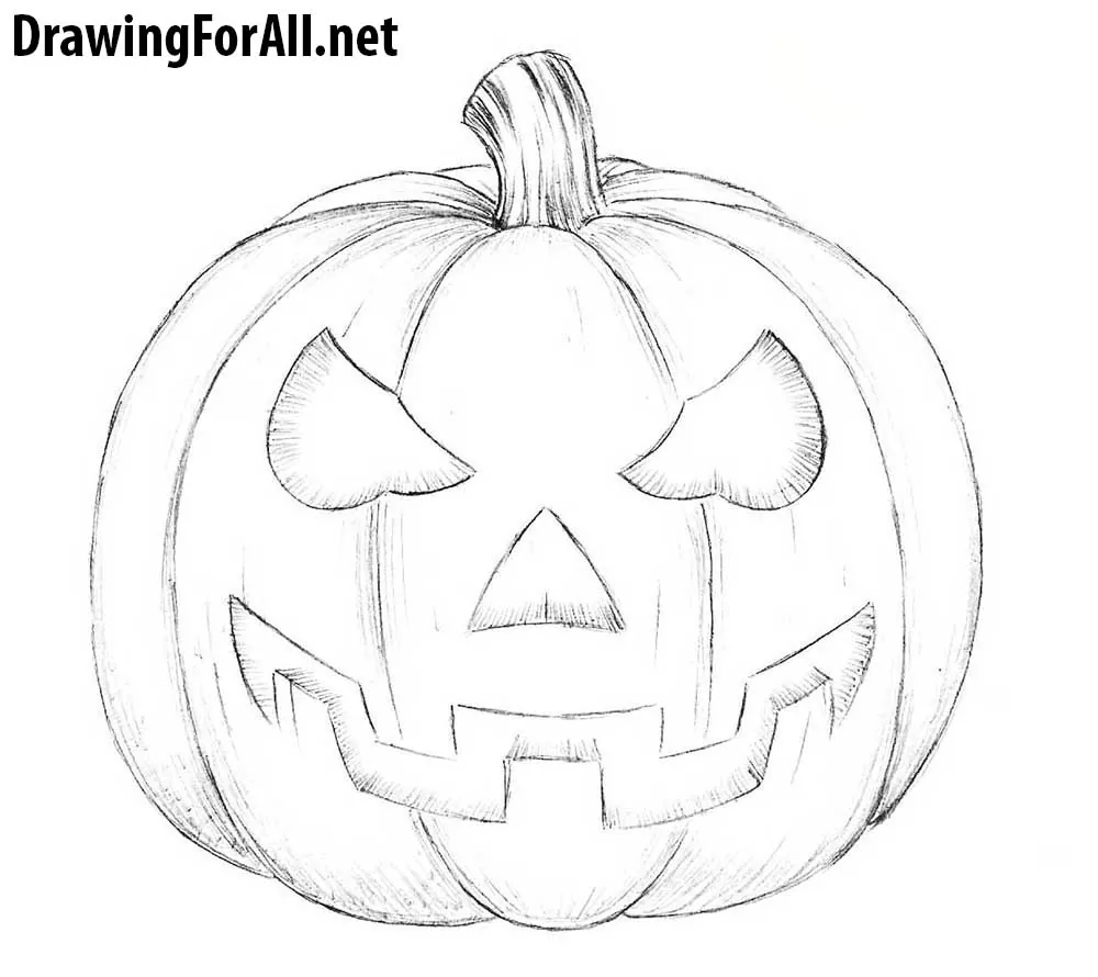 how to draw a halloween pumpkin