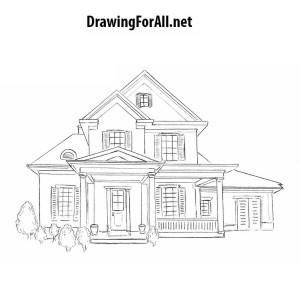 how to draw a house for beginners | Drawingforall.net