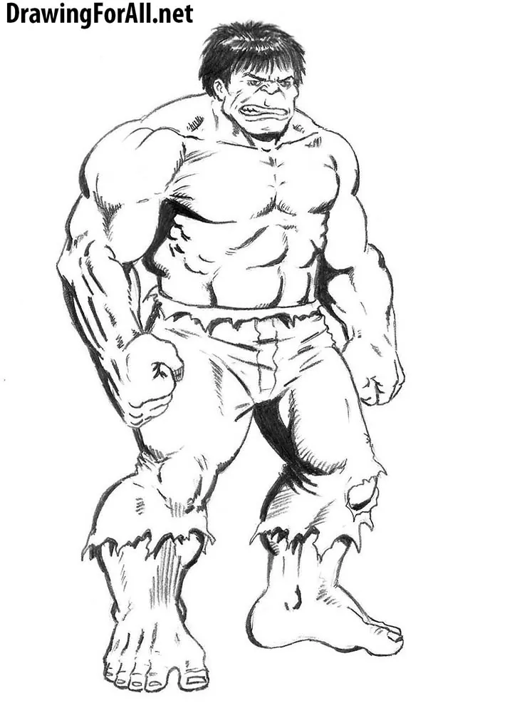 how to draw calssic hulk