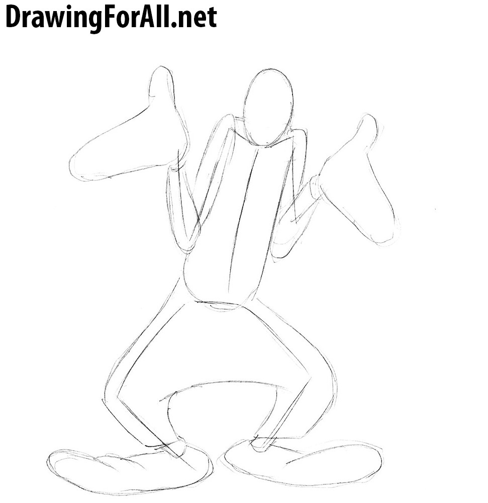how to draw goofy step by step