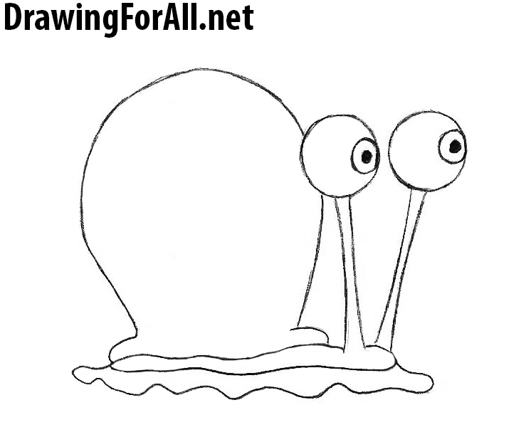 how to draw gary from spongebob step by step