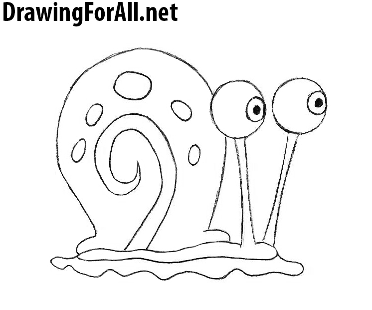 how to draw gary the snail from spongebob