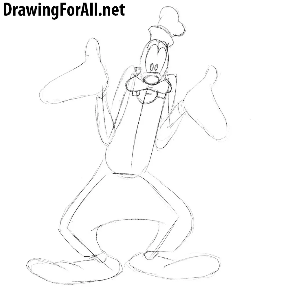 how to draw goofy's hat