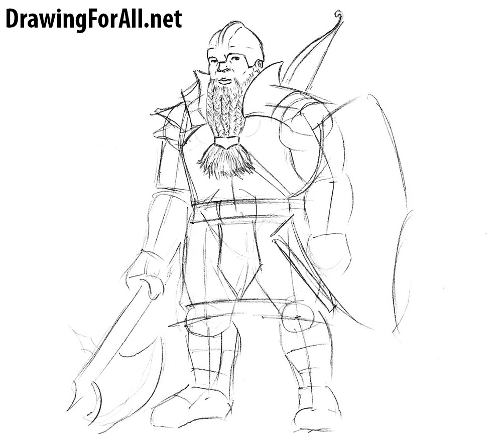 learn how to draw a dwarf warrior