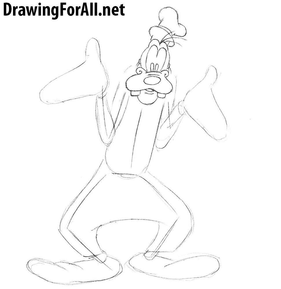 how to draw goofy fool body