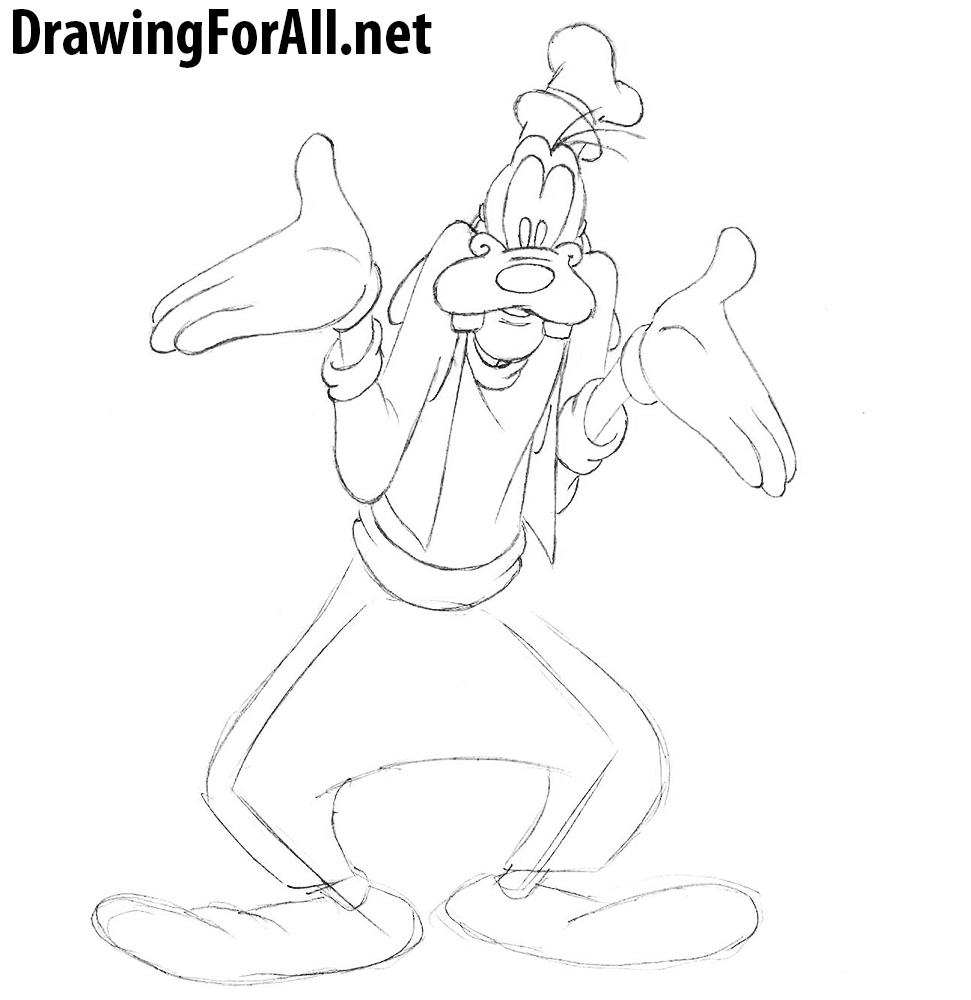 how to draw goofy from mickey mouse