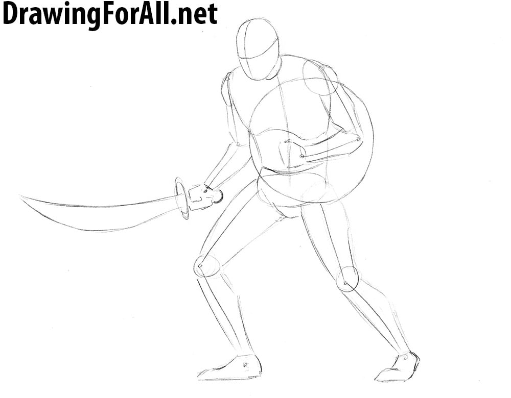 How to Draw a Zombie Warrior step by step