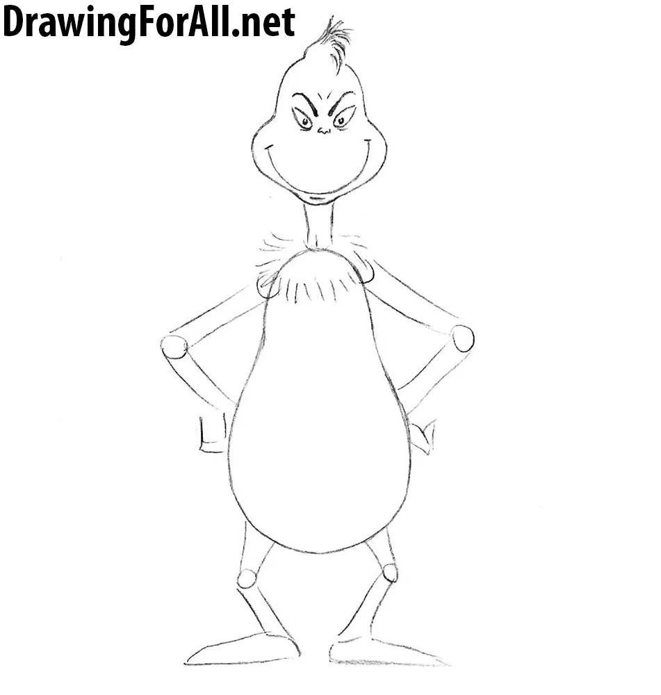 how to draw grinch from How the Grinch Stole Christmas
