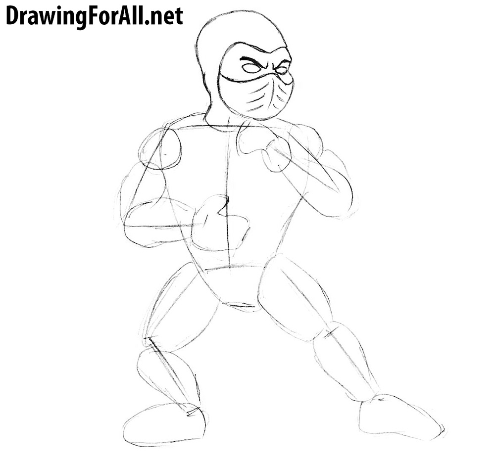 how to draw subzero for beginners step by step